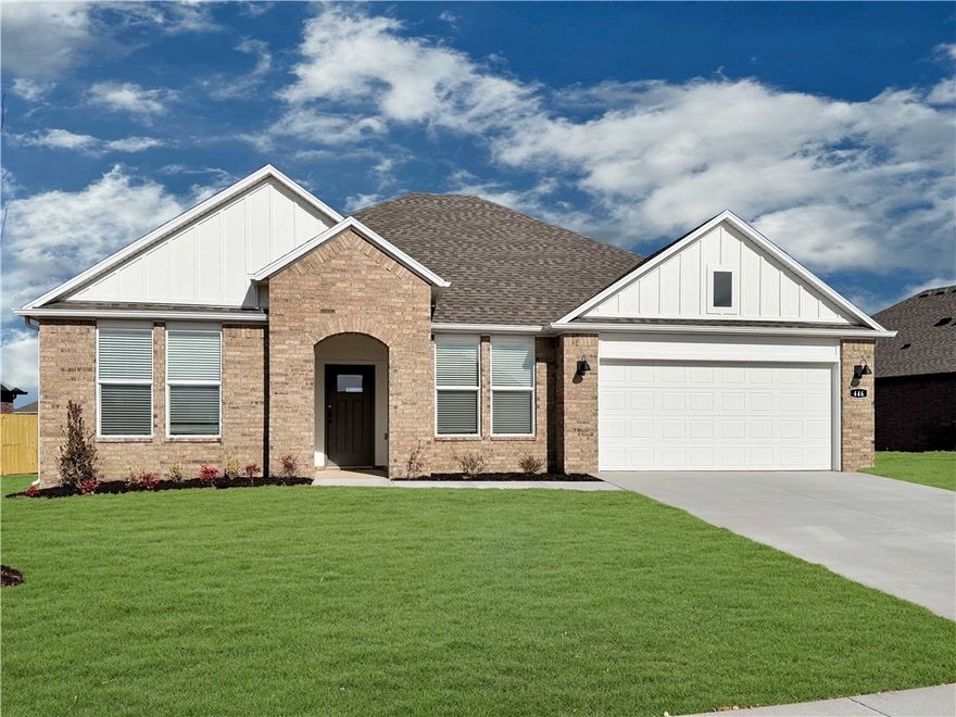 Wonderful Warren plan in Goose Creek Village, an impressive subdivision where quality and affordability meet in the heart of Farmington. This home features gorgeous quartz kitchen countertops, stainless steel appliances and a walk-in pantry (per plan). 42-inch upper cabinets with top molding and soft close cabinet doors. Private bedroom one includes a lovely en-suite with quartz counter tops, double sinks, walk-in shower, and walk-in closet. Living room will showcase a beautiful modern Electric Fireplace. These homes feature ceiling fans in all bedrooms and living room! Each home exterior will have brick and Hardie® siding per plan! Covered patio (per plan). Garage Door opener! Taxes and Parcel # TBD. Single-story plans feature Luxury Vinyl plank flooring throughout!