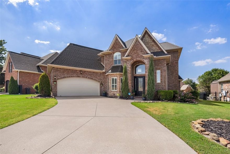 Wake up to the game you love and lifestyle you dream of! This Shadow Valley all brick home backs to the #5 tee box and offers the perfect blend of comfort and country club amenities. Upon entering, you're greeted by an elegantly designed formal dining room, vaulted ceilings, and custom built-ins. The kitchen is a chef's delight, offering abundant light quartz counter space, stainless steel appliances including a double oven, and a convenient walk-in pantry. Upstairs, is the perfect layout with a jack & jill bedroom set up, a third separate bedroom with connecting full bath and an amazing bonus room complete with additional built-in storage. Enjoy an active community with unmatched amenities such as a Clubhouse, Golf Course, Tennis Courts, Fitness Center, Restaurant & Bar, Pool, Playgrounds, pickleball, and Basketball Court. This home is a mere 7-minute drive from Pinnacle Hills, offering shopping, dining, and more.