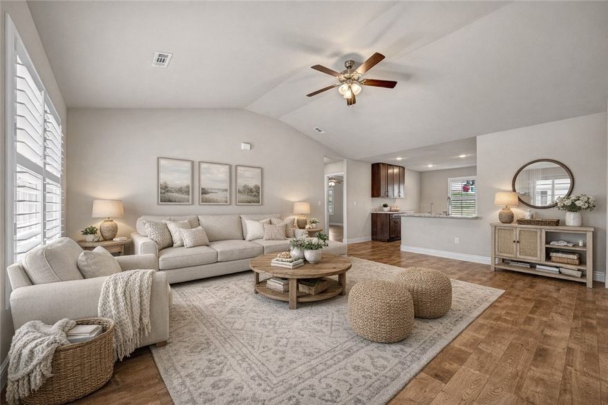 Charming ranch-style home in the desirable Cedar Bluff Subdivision! This thoughtfully designed home features a smart split floor plan that offers privacy and functionality, along with a cozy eat-in kitchen, perfect for daily living. Enjoy the benefits of an all-electric home, energy-efficient windows, and a modern heat pump system—keeping your utility bills low and comfort high year-round. The home sits on a leveled lot with a fully sodded front and side yard, clean landscaping, sidewalks, and curbing that boost its curb appeal. Conveniently located less than 2 miles south of Hwy 412, just off Hwy 23, you’re only 5 minutes from Walmart, 2 miles from Huntsville Eagle Football Stadium, and just 3 miles from Mitchusson Park. You’ll also be close to local schools, shopping centers, and everyday conveniences. If you're looking for comfort, energy efficiency, and a great location—this home checks all the boxes!