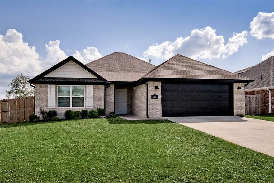 Come enjoy this charming home in beautiful Sundance Subdivision! This spacious home has an open-concept layout, designed with both daily living and easy entertaining in mind. The heart of the home is the bright and inviting kitchen. It boasts granite countertops, gas range, and ample storage provided by numerous cabinets and a dedicated pantry. The kitchen layout naturally flows, offering clear views of the backyard and open to the dining room and living area.  This fantastic open concept is perfect for entertaining and casual living.  The primary suite has plenty of space and the bath has a dedicated tub as well as a walk-in tile shower and walk-in closet.  This home also offers a large entry area and three other bedrooms with great closet space, and a private laundry room with an extra big storage closet.  Come enjoy the outdoor space with a large covered patio, wonderful yard space and a wood privacy fence.