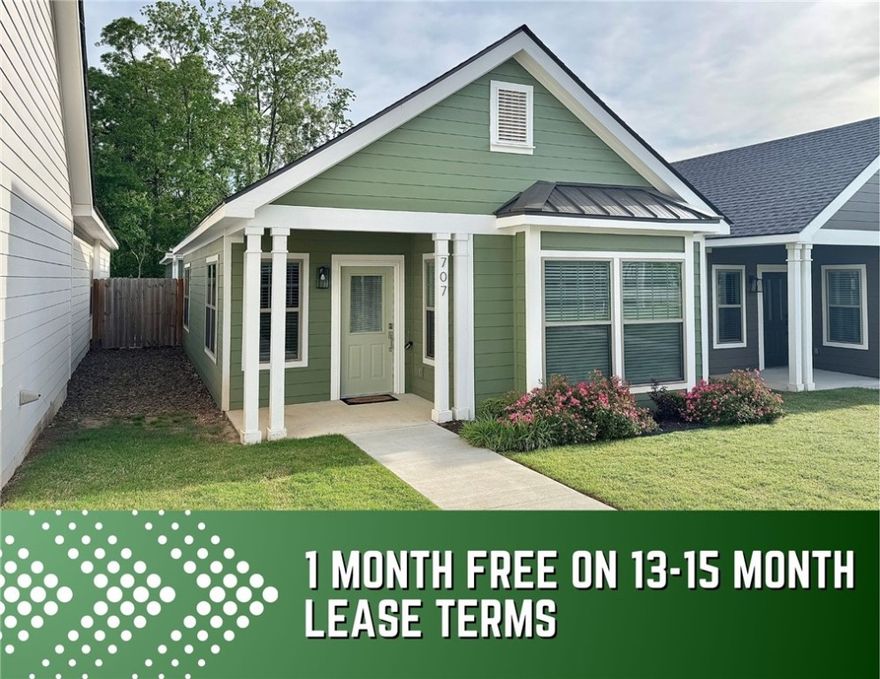 1 MONTH FREE on 13-15 month lease terms! Unbeatable location near Crystal Bridges Museum, the Alice Walton School of Medicine, Downtown Bentonville & Walmart’s new campus. Enjoy a vibrant community with top-tier amenities, including a clubhouse, pool, pickleball court, dog park, yard maintenance & access to the countries top premier mountain biking trails. Leopold floor plan boasts LVP flooring, crown molding, blinds, ample storage & quality throughout. The living room & dining area offer a seamless open floor plan, perfect for entertaining, with abundant natural light & smooth flow into the chef’s kitchen. Chef’s kitchen features 3cm granite countertops, Frigidaire stainless steel appliances, refrigerator, a pantry, tons of storage & abundant natural light. Spacious primary suite includes a perfect ensuite bathroom with walk-in tile shower, double sinks, & large walk-in closet. Patio perfect for entertaining! Oversized garage with ample storage.
