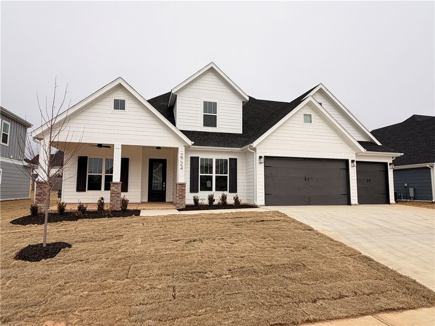 Welcome to Crescent View in SW Rogers! Great community in the best location! This plan features 3-4 bedrooms (2 flex spaces either bedroom 2 or study option as well as upstairs bedroom 4 or bonus room). All bedrooms have walk-in closets with plenty of storage! Downstairs you will find the primary bedroom. Great layout with open kitchen/living room area. Kitchen has large island to sit up to 6 bar stools, built-in gas cook top, built-in oven and microwave, large pantry, and eat in dining area. Primary bedroom feature en suite bathroom with soaking tub, walk-in shower, his and hers separate vanities, and large closet with lots of built-ins. Bedrooms 3 & 4/bonus room are upstairs along with a full bathroom. Enjoy the evenings grilling on the covered back patio! Can't beat location being only minutes to shopping, dining, groceries stores, and only steps to the Razorback Greenway Trail.