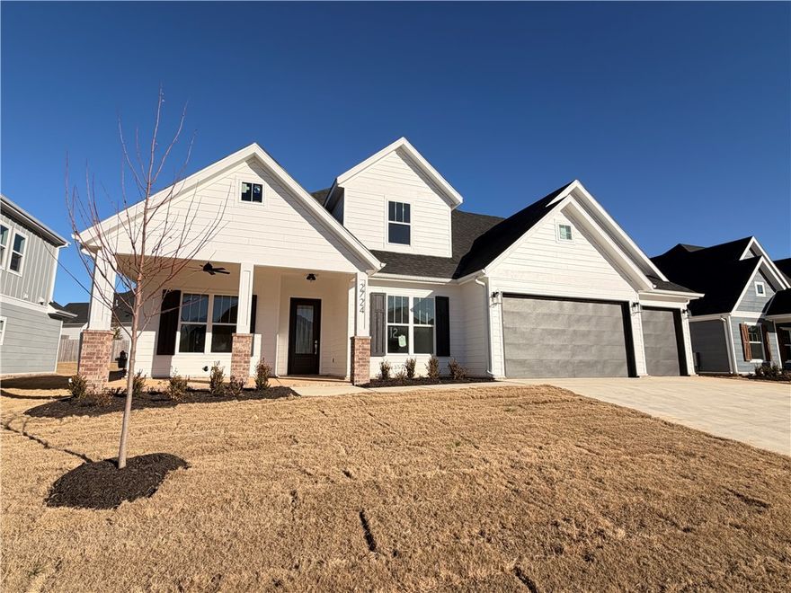 Welcome to Crescent View in SW Rogers! Great community in the best location! This plan features 3-4 bedrooms (2 flex spaces either bedroom 2 or study option as well as upstairs bedroom 4 or bonus room). All bedrooms have walk-in closets with plenty of storage! Downstairs you will find the primary bedroom. Great layout with open kitchen/living room area. Kitchen has large island to sit up to 6 bar stools, built-in gas cook top, built-in oven and microwave, large pantry, and eat in dining area. Primary bedroom feature en suite bathroom with soaking tub, walk-in shower, his and hers separate vanities, and large closet with lots of built-ins. Bedrooms 3 & 4/bonus room are upstairs along with a full bathroom. Enjoy the evenings grilling on the covered back patio! Can't beat location being only minutes to shopping, dining, groceries stores, and only steps to the Razorback Greenway Trail.