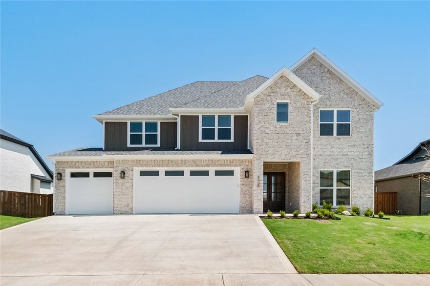 New Construction in Scissortail!  Quality built with beautiful modern fixtures and features throughout. Master Suite on Main level. Interior features include stunning accent walls and beams, custom cabinets, quartz counters, hardwood floors, and modern light fixtures. Open living area to kitchen featuring gas cooktop and top of the line appliances. Office or great flex room down, Upstairs game/media room wired for sound with wet bar. Smart home Electronics package, security system and professional landscape package included. Covered back patio to enjoy year-round and three car garage. Neighborhood amenities to include Pool, Playground, and Clubhouse.  BACK ON MARKET DUE TO NO FAULT OF SELLER.