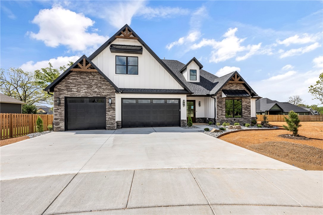 Modern Rustic New Construction in Big Sky! Quality built with beautiful modern fixtures and features throughout. Great floorplan with 4BRS, 3.5Bas. Master Suite on Main level. Interior features include custom cabinets, quartz counters, hardwood floors, and modern light fixtures. Fabulous kitchen featuring gas cooktop and top of the line appliances. Office or great flex room down, Upstairs game/media room wired for sound! Smart home Electronics package, security system and professional landscape package included. Covered back patio to enjoy year-round and three car garage. Hurry to make this one yours!
