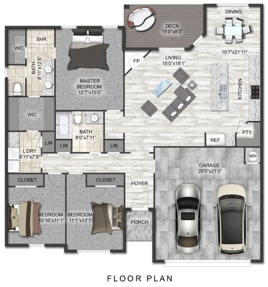 Welcome To Your Next Home! This Solid New Build Brings Style And Comfort Together With A Brick Front, Split 3-Bed Layout, And 9-Foot Ceilings Throughout The Non-vaulted Areas. The Living Room Steals The Show With A Vaulted Ceiling And Striking Beam Accents, Creating A Warm Yet Modern Vibe. The Kitchen Delivers Custom Cabinets, Granite Counters, And An Island With Bar Seating That Flows Right Into A Spacious Dining Area. The Primary Suite Is A True Retreat Featuring Dual Vanities, A Walk-In Closet, And A Full Custom Tile Shower Built To Impress In The Primary Bath. Wood Plank Flooring Runs Through The Main Spaces, With Tile In The Baths And Laundry And Plush Carpet In The Bedrooms Or Get In Early And Upgrade To No Carpet. Step Outside To A Covered Back Deck Overlooking A Future Sodded Yard With Room To Play. Construction Is Just Underway—Which Means There’s Still Time To Make Selections And Add Your Own Style To This Beauty!