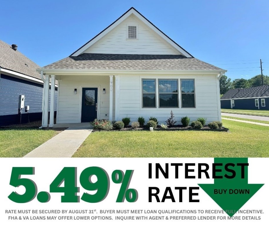 5.49% INTEREST RATE/BUY DOWN! Unbeatable location near Crystal Bridges Museum, the Alice Walton School of Medicine, Downtown Bentonville & Walmartās new campus. Enjoy a vibrant community with top-tier amenities, including a clubhouse, pool, pickleball court, dog park, yard maintenance & access to the countries top premier mountain biking trails. Hemingway floor plan boasts LVP flooring, crown molding, blinds, ample storage & quality throughout. The living room & dining area offer a seamless open floor plan, perfect for entertaining, with abundant natural light & smooth flow into the chefās kitchen. Chefās kitchen features 3cm granite countertops, Frigidaire stainless steel appliances, refrigerator, a pantry, tons of storage & abundant natural light. Spacious primary suite includes a perfect ensuite bathroom with walk-in tile shower, double sinks, & large walk-in closet. Patio perfect for entertaining! Oversized garage with ample storage. Staged home at 915 Heights