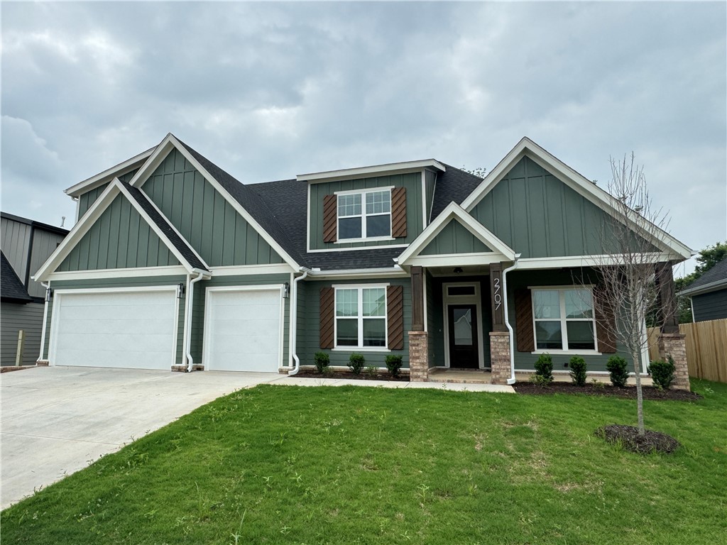 ew construction home in desirable area in SW Rogers! It features 4 BR plus bonus room/3 baths/3 car garage. Downstairs has open concept in the living and kitchen area. Kitchen is equipped with gas cook top, built-in oven and microwave, large island, pantry, and eat-in dining. Primary is on main level with a spacious bath and closet. Bedroom 2 and full bathroom are downstairs as well. Upstairs has bedrooms 3-4, a full bath, and/or bonus room.