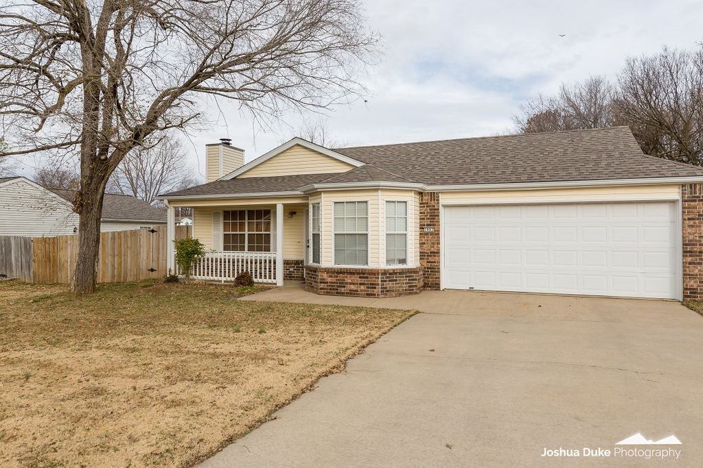 One level ranch with 3 bedrooms and 2 full baths! Ready to move into and well maintained. Has new roof, new gutters and new paint. Super location for any demographic. Level privacy fenced backyard. Close to shopping or access to I-49.