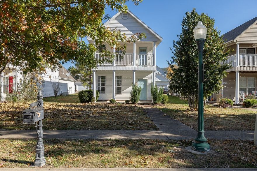 This charming two-story home is 3 bedroom, 2.5 bath and 1,565sqft.  The open floor plan offers high ceilings, large windows, gas fireplace, dining room and eat-in kitchen.   Enjoy all the amenities Salem Village has to offer, including a community pool and playground. Conveniently-located near walking/biking paved trails, schools, parks, U of A, and other NWA attractions.  New paint, new carpet, new HVAC 2023, new water heater 2022.