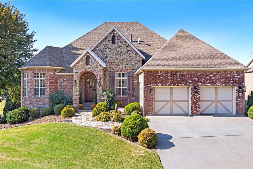 Stunning golf front home located in Shadow Valley! This home is warm and inviting from the moment you walk in the elegantly crafted, arched front door. The main level features an executive office with custom built-in cabinetry, spacious open living, chef's kitchen & formal/informal dining areas. Primary suite offers a beautifully updated bath and custom closet with 10' ceilings and additional pull-down clothing racks. This home is truly built for entertaining. The trex deck wraps around and provides incredible views of the 5th fairway and sunsets! The downstairs basement includes a 2nd living area, wet bar, 3 bedrooms, 2 full baths, bonus/media room with wall to wall built-ins and hardwiring for media equipment. Also downstairs is a concrete storage room doubling as a safe room during stormy weather. The lower level covered patio has been extended to include a custom pergola and outdoor fireplace. This home has too many upgrades to mention and has been been immaculately cared for. 1 year home warranty included.