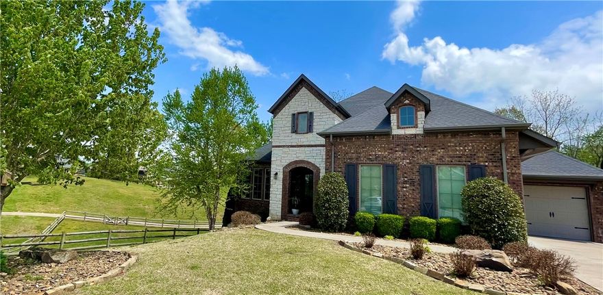 Retreat to this extra spacious 5 Bedroom, 5.5 Bath Shadow Valley gem, tucked away in quiet cul-de-sac.  Idyllic setting w/spectacular golf course views and private wooded lands behind. Soaring entryway w/ beautiful hardwood floors leads to Extra Large Living Room w/fireplace. Multiple windows provide a feeling of country living in the City.  Living room opens to oversized kitchen w/ample bar-height seating, informal dining area, Butler’s pantry, and Formal dining room.  Office w/ French doors, large Master Suite boasting beautiful windows with tranquil views. Guest bedroom w/en-suite and laundry room also on main floor.  Gorgeous stairway leads to 2nd floor with 3 substantial bedrooms, each w/ it's own full bath and walk-in closet, plus extra large Bonus room lined with windows for golf course and outdoor viewing. Storage spaces galore. Screened-in porch on main level for outdoor living, and ground level patio with bricked gas fire-pit for entertaining.  Great views from both patios!  Golf Membership conveys.