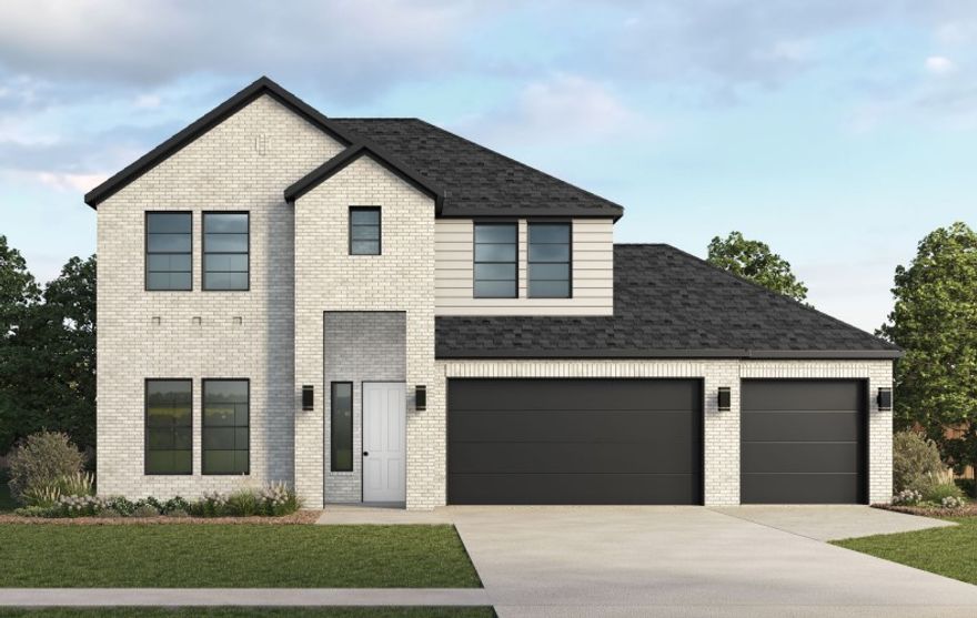 The Aurora plan in Hughmount South, in beautiful Fayetteville, AR! This two-story plan offers 4 bedrooms, 3 full bathrooms, and an upstairs game room! Upon entering, you will find a spacious open kitchen and living area with a beautiful, modern electric fireplace with a poplar mantle! The kitchen features quartz countertops, 42-inch cabinets, tile backsplash, and a gas range! This home will feature LVP throughout the first floor, and carpet on stairs and in all upstairs bedrooms and common areas! Each bedroom and the living room will have a ceiling fan. The primary suite features stunning beams, and a beautiful ensuite with a walk-in shower and freestanding tub! Each home in Hughmount South offers a 3-car garage, 4-sides brick with Hardie® siding per plan, and a covered patio per plan. These homes feature LED lighting throughout, and a high efficiency AC with a programmable Wi-Fi thermostat. Taxes and parcel TBD.