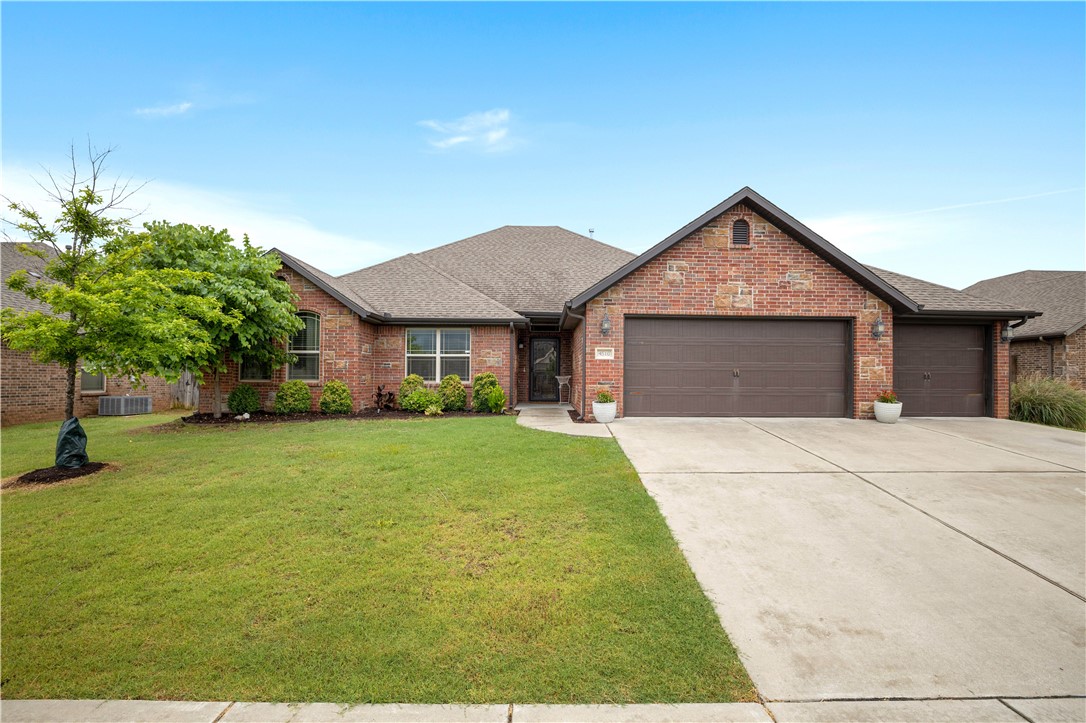 This beautiful 4BR/3BA home in St. James lives BIG! The all brick exterior and 3 car garage welcome you in. The split floor plan boasts spacious rooms with plenty of closet space. Scraped hardwood, granite counters, vaulted ceilings, crown molding in living areas, and lots of natural light. Sellers will miss living on this quiet Cul-De-Sac close to neighborhood walking trails and schools. You will love outdoor living with the covered patio, large storage shed, and raised garden beds. Lots to love!