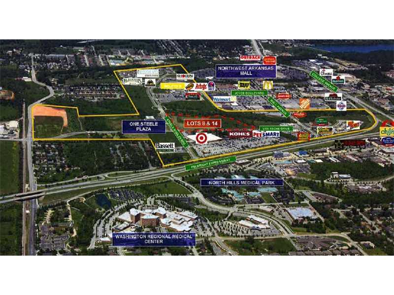 Large corner acreage in prime development area of Fayetteville with substantial anchor reatil stores in place.