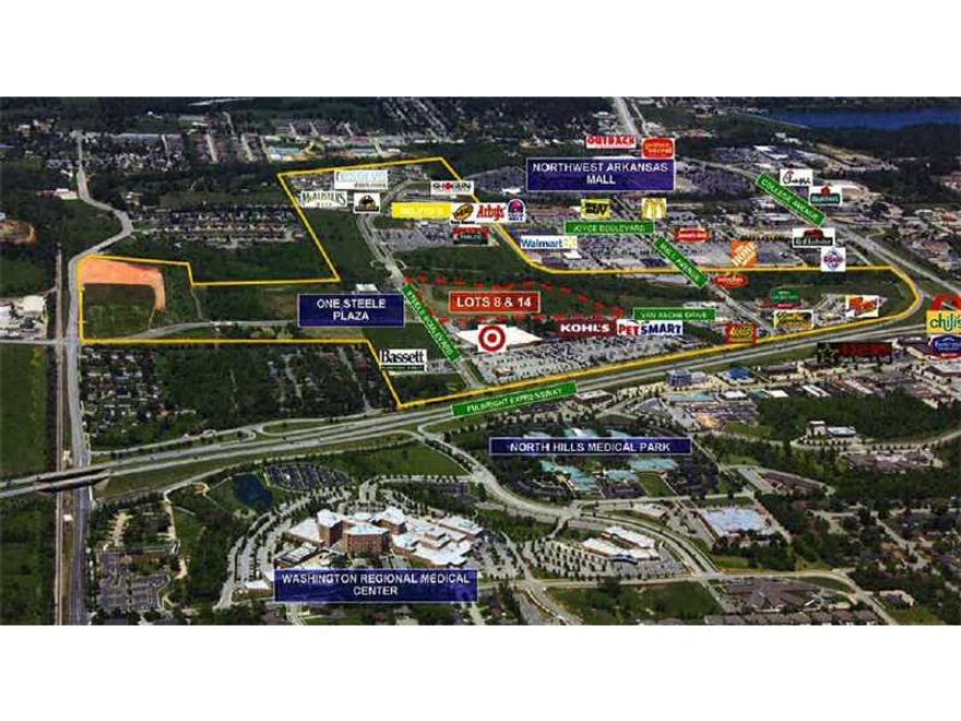 Large corner acreage in prime development area of Fayetteville with substantial anchor reatil stores in place.