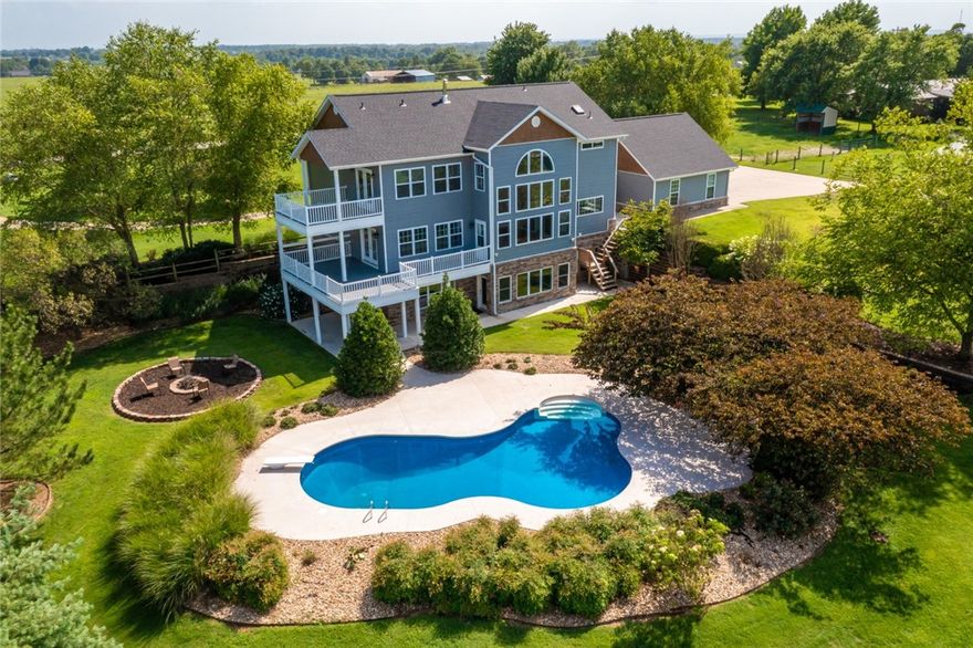 Public Remarks: This immaculate 12 Acre Estate is truly one of a kind. Enjoy a spacious Energy efficient tri-level custom built 4bd/4 full bath. 2 Additional rooms could easily be used as bedrooms, potential for a 6 Br home! Featuring Large Kitchen, formal dining, office, mud room, geothermal heating and air system and large walkout basement to your private in ground pool overlooking fully stocked pond. This home is a horse lovers dream whether you are a professional or a hobbyist. And don’t miss the bonus room above the 2 car garage!