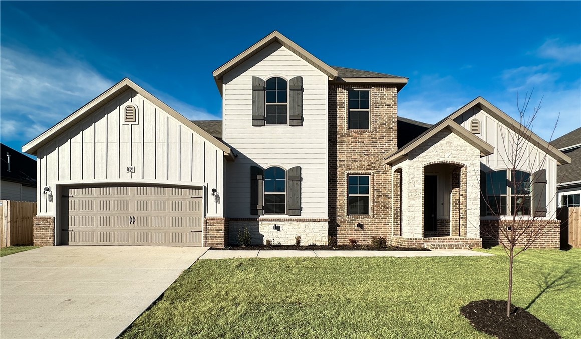 The Peony is a four-bedroom, two-and-a-half-bath home. Upon entering, you are welcomed by a spacious living area with engineered hardwood flooring that flows seamlessly into a kitchen and dining room that is perfect for large gatherings. In the kitchen, you will find a walk-in pantry and a large, free-standing island that overlooks the living and dining space. The living room opens to a covered outdoor patio, creating an ideal space for outdoor entertaining. Also located on the first floor is the private ownerās suite, featuring a private bathroom and walk-in closet with convenient access to the laundry room. Upstairs, the plan includes three guest bedrooms that share a full-sized bathroom with double vanities and a linen closet. Builder's lender is offering $3,500 of incentives when using them for financing.