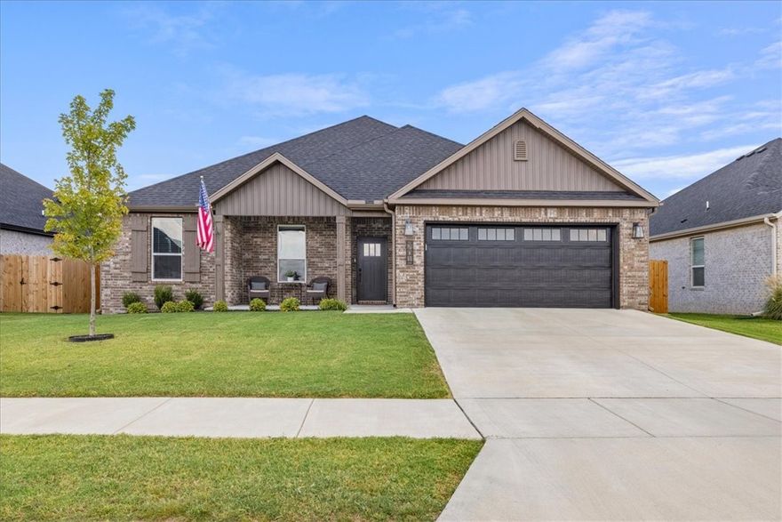 Built in 2024, this nearly new home offers high-end finishes and beautiful blonde wood floors throughout. The open-concept design features a split floor plan with spacious living and dining areas, perfect for everyday living and entertaining. The generous primary suite includes a large bedroom, spa-like bath, and walk-in closet. Stylish fixtures, modern construction, and thoughtful design make this home move-in ready