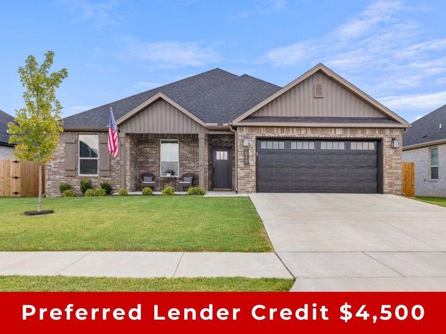** Preferred lender offering $4,500 credit toward closing.**
Built in 2024, this nearly new home offers high-end finishes and beautiful blonde wood floors throughout. The open-concept design features a split floor plan with spacious living and dining areas, perfect for everyday living and entertaining. The generous primary suite includes a large bedroom, spa-like bath, and walk-in closet. Stylish fixtures, modern construction, and thoughtful design make this home move-in ready
