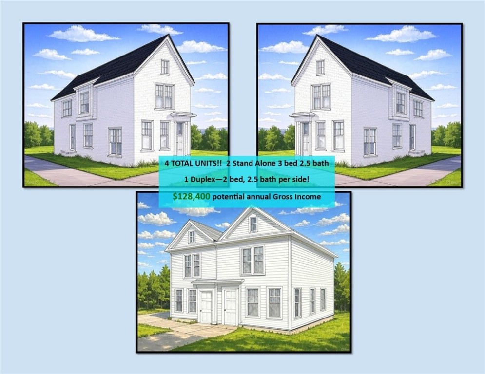 STUNNING BRAND NEW HOMES BEING BUILT IN AN OPPORTUNITY ZONE!! Property includes 2 single family homes in the front with 1 duplex in the back. Total of 4 units! Potential gross annual income of $128,400. Seller can assist with finding tenants if desired. Estimated completion date of mid July. The two single family homes are 1716 sq ft each and 3 bedroom, 2.5 bath. The Duplex is 2 bedroom, 2.5 bath per side (4 bedroom, 5 bath. 2520 sq ft total). Each unit will include high end finishes such as: beautiful hardwood floors, tile accents in the bathrooms, 3cm quartz countertops, custom built cabinets to the ceiling, gas range, large kitchen island, ample windows for an abundance of natural light, fridge, washer, dryer, and so much more! Pictures are of similar properties with the same layout. Some finishes and features may vary.