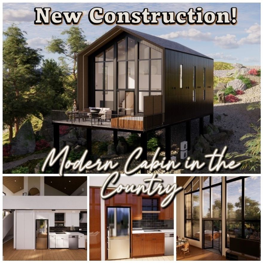 STR Opportunity - Brand New Modern Cabin on 1 Acre! This stunning new construction offers a 2-bed, 2-bath home that is the perfect investment for short-term rental income. Featuring a sleek modern design, soaring vaulted ceilings, expansive windows that flood the interior with natural light, and an open-concept layout, this stylish retreat is designed to impress. For an additional cost you can add a private hot tub to the spacious deck, or a pool to the large 1-acre lot to offer the ultimate guest experience. Along with views of Thunder Ridge Amphitheater and Table Rock Lake with access to the lake at Cricket Creek Marina less than 2 miles away. There is no HOA no COA and no commercial tax assessments. Low-maintenance, high-impact, and STR-ready—ideal for investors looking for a strong ROI in a high-demand vacation market. Buyer will close on the land, contingent on a construction contract with the builder. After closing, Buyer will then carry a construction loan to complete the build process.