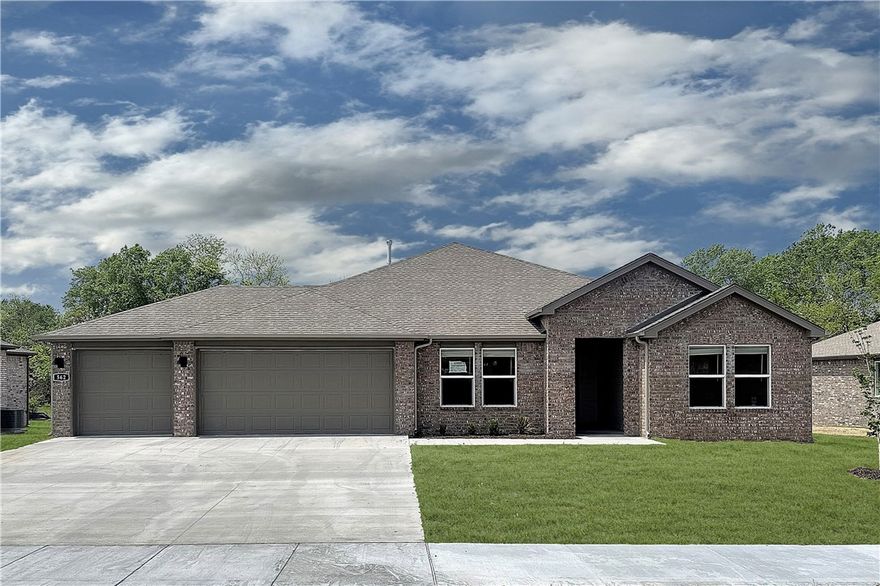 Gorgeous Garland plan (With a 3-car garage!!) Find your new home in Northwest Arkansas in Hudson Heights in Prairie Grove. These homes have fabulous features for comfortable, modern living. Each home features LVP flooring throughout (per plan)! The living room features a beautiful electric fireplace with a poplar mantle! Kitchens have Quartz countertops, stainless steel appliances, and a stainless steel undermount kitchen sink with a pull-out faucet! Bedroom one with ensuite will feature a ceiling fan, quartz counters with dual sinks, oversized Walk-in Shower and a walk-in closet. Home will be 4-sided brick with Hardie® fascia (per plan), and a covered patio (per plan). Taxes and Parcel TBD.
