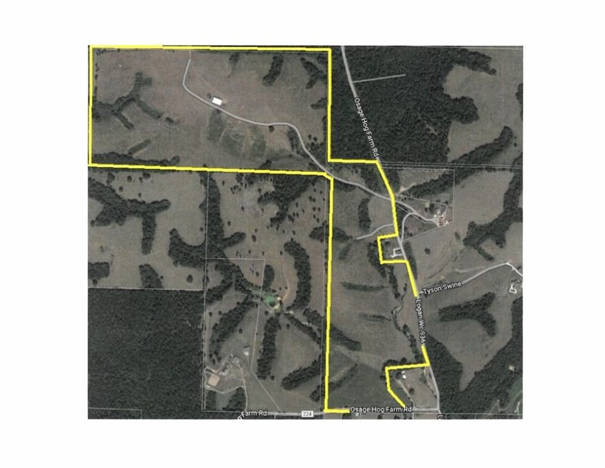 Hilltop acreage comprised of two parcels forming an approximate L-Shape with small stream at intersection. One pond on western parcel. Large open-sided barn and new wire fencing (following updated survey) constructed approximately 2015. Historic use, support of ~40+ head cattle and recreation.