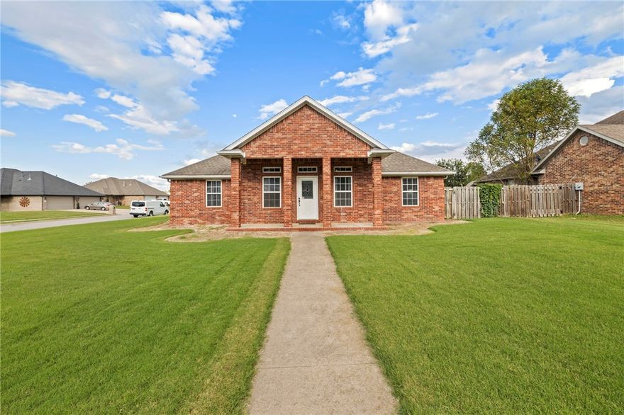 This home is the perfect combination of small town comfort with everyday convenience! Resting on a corner lot, you'll find this home to be spacious and a beauty. With three bedrooms and two full baths, this home offers an inviting open layout with a generous living room and kitchen - perfect for gatherings or entertaining. Enjoy quiet mornings or relaxed evenings in the fully fenced backyard, surrounded by a serene neighborhood atmosphere. Prairie Meadows is located just minutes from downtown Prairie Grove, schools, baseball fields, family-friendly swimming facility, and local amenities such as the Prairie Grove Battlefield State Park, public library, gift shops, a fishing lake and more. Don't miss your chance to make this move-in ready home yours!
