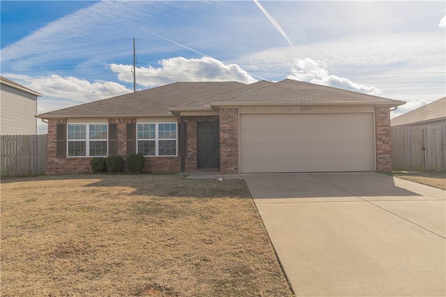 Freshly painted and move-in ready, this charming 3-bedroom, 2-bath home in Centerton has everything you need. Located just around the corner from Bentonville West High School and the neighborhood park, it offers both convenience and a great community feel. Inside, you’ll love the eat-in kitchen and split-bedroom layout, perfect for privacy and everyday living. Outside, enjoy a large fenced backyard ideal for relaxing or entertaining. The home is all-electric with central heat and air, plus brand-new paint throughout for a clean, modern feel. Don’t miss your chance—schedule a showing today!