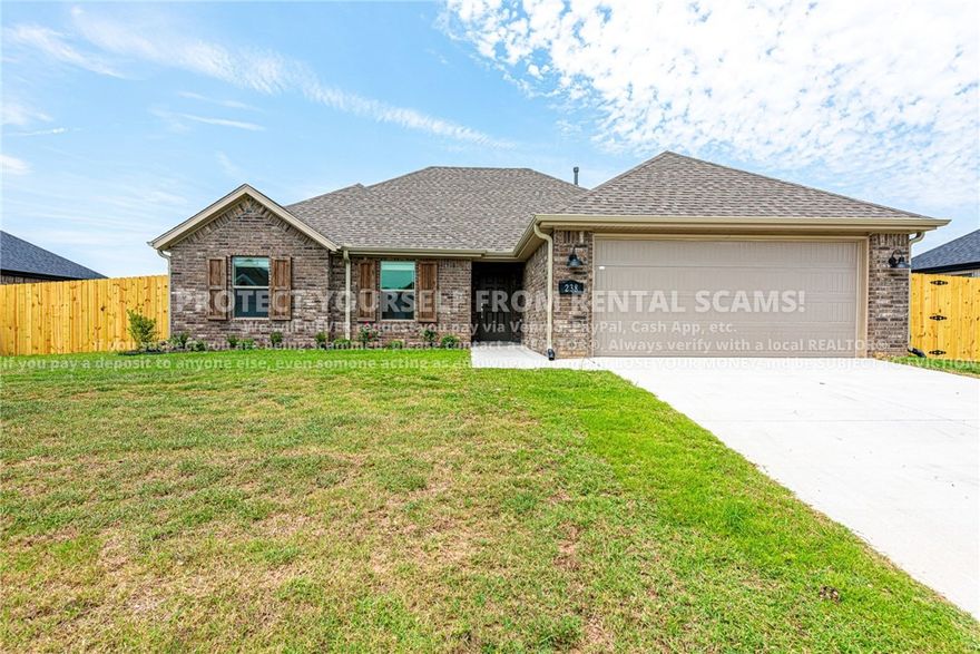 AVAILABLE NOW!  Don't miss out on this 3 bedroom 2 bathroom home located just minutes away from shopping, eateries, parks, and schools! Check out the spacious living room featuring vaulted ceiling and a gas log fireplace! Flow over to the beautiful kitchen highlighted with white cabinets, granite counters, stainless steel appliances, and a pantry! Head over to the primary bedroom and bathroom that includes a double sink vanity, whirlpool bathtub, walk in shower, and a walk in closet! **Tenant is responsible for all utilities and lawn care/maintenance