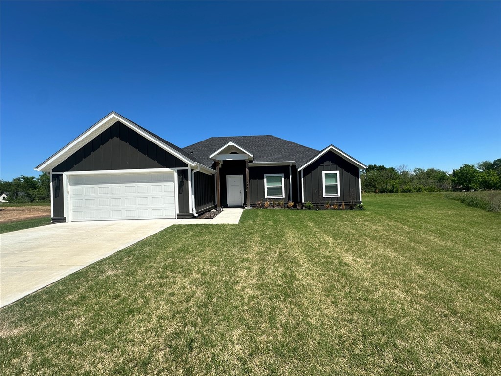 Enjoy this stunning modern farmhouse with quartz countertops, custom cabinets, LVP and Ceramic tile throughout, Level lot and amazing access to I49. Save with this almost new construction build. Gently used and barely over one year old.