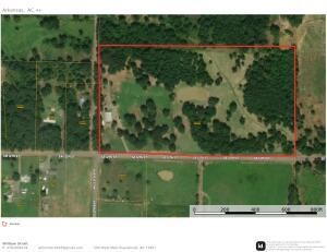 19.93 acres large pond with 60 x 40 insulated shop. There is electric, water and a small septic on the property and has hook-up for a camper. The shop has a full bath and 8 x 10 roll up doors (1 is automatic)