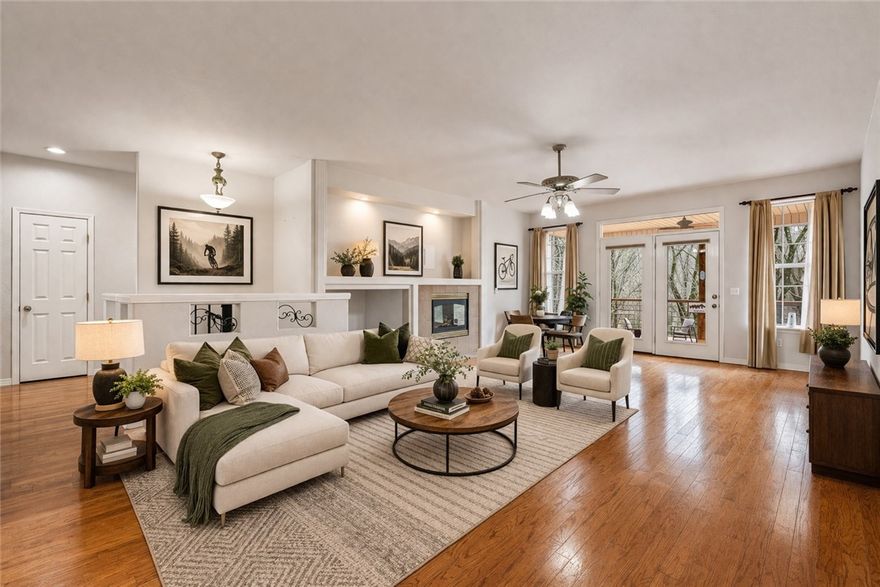 Located in one of Bella Vista’s most sought after outdoor corridors, this home offers direct access to the Snowbird section of the Back 40 Trail system just behind the property. Enjoy quick access to the golf course, Razorback Greenway, and nearby community amenities including a pool, playground, pickleball courts, golf, and a clubhouse, creating a true hub for active living.
The flexible floor plan features three bedrooms on the main level, an eat in kitchen, and a formal dining space that can easily serve as a home office. The walk out basement expands the living space with a large bonus room ideal for a gym, workshop, playroom, or media room, along with a fourth bedroom and ensuite bath.
Covered decks overlook a large, flat backyard surrounded by mature trees, offering wooded privacy, great curb appeal, and a peaceful bike friendly setting with direct trail access just steps away. SELLER IS OFFERING A $10,000 UPDATE ALLOWANCE.