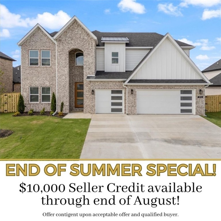 Builder is offering up to $10,000 IN CLOSING COSTS, APPLIANCE PACKAGE OR TOWARDS RATE BUYDOWN with an acceptable offer!! Discover your dream home in the highly sought-after Silver Leaf Estates! This beautiful "Victoria" floor plan offers 4 spacious bedrooms & 3 modern bathrooms, all just 15 minutes from downtown Bentonville & the new Walmart Home Office. Enjoy convenient access to XNA Airport, located less than 10 minutes away. The heart of the home features upgraded lighting, elegant quartz countertops, soft close custom cabinets, a large kitchen island, & stainless steel appliances, including a gas cooktop. Engineered wood flooring flows throughout the common areas & primary bedroom, adding warmth & style. Cozy up by the floor to ceiling fireplace in the living room or spend your evenings on the covered back patio with outdoor gas fireplace. Set in a vibrant community, residents will enjoy future amenities including a serene pond with walking trails, a clubhouse, & a refreshing pool in phase 2. SOUTH FACING!