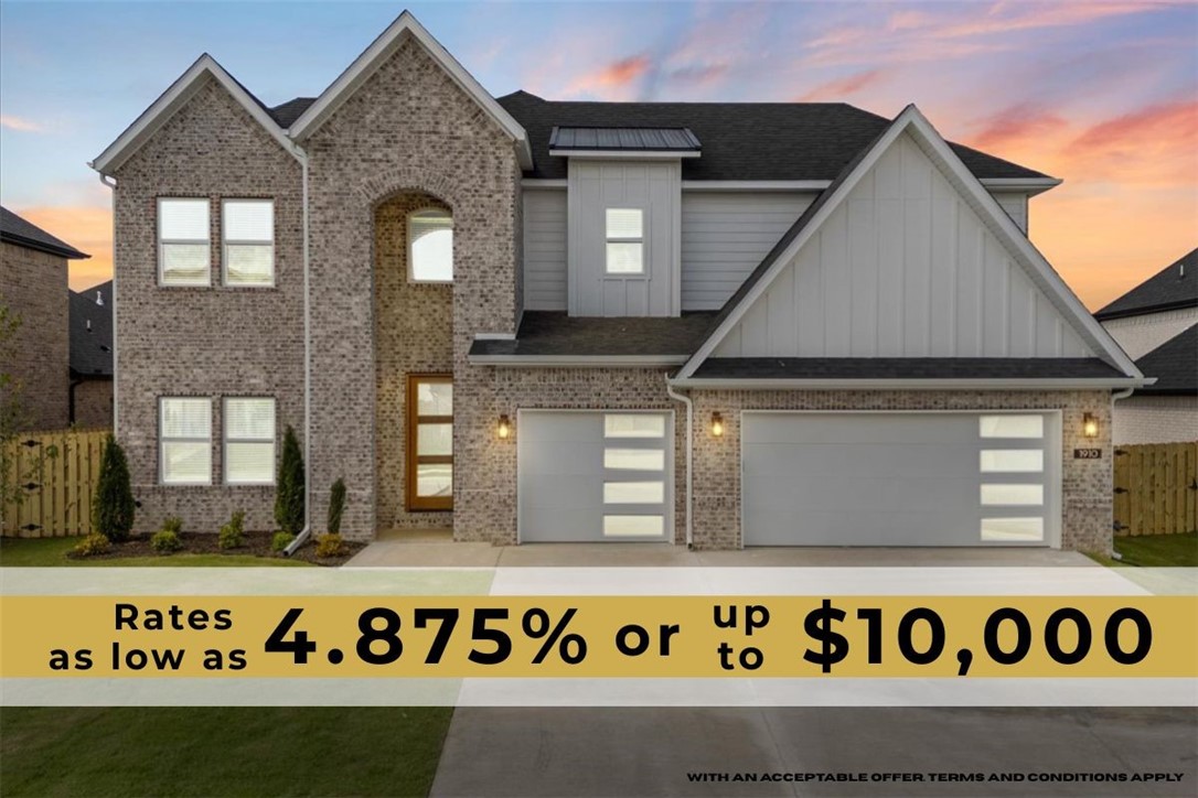 Builder is offering up to $10,000 IN CLOSING COSTS, APPLIANCE PACKAGE OR TOWARDS 2/1 RATE BUYDOWN with an acceptable offer!! Discover your dream home in the highly sought-after Silver Leaf Estates! This beautiful "Victoria" floor plan offers 4 spacious bedrooms & 3 modern bathrooms, all just 15 minutes from downtown Bentonville & the new Walmart Home Office. Enjoy convenient access to XNA Airport, located less than 10 minutes away. The heart of the home features upgraded lighting, elegant quartz countertops, soft close custom cabinets, a large kitchen island, & stainless steel appliances, including a gas cooktop. Engineered wood flooring flows throughout the common areas & primary bedroom, adding warmth & style. Cozy up by the floor to ceiling fireplace in the living room or spend your evenings on the covered back patio with outdoor gas fireplace. Set in a vibrant community, residents will enjoy future amenities including a serene pond with walking trails, a clubhouse, & a refreshing pool in phase 2. SOUTH FACING!