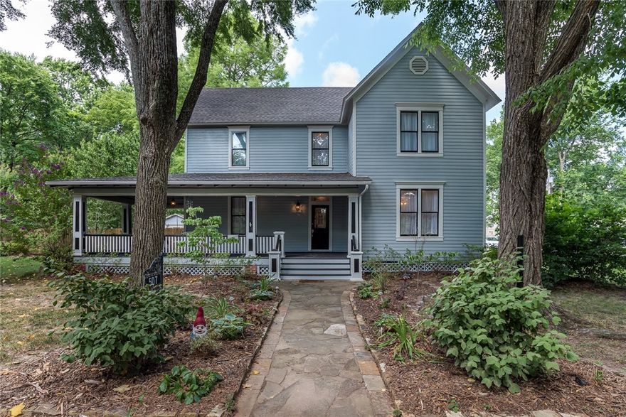 This historic home built in 1925 was fully remodeled in 1991. Continually modernized to date, with many original elements, including original hardwood and trim, saved. Corner lot with a pool and landscaped backyard sitting on half an acre (3 original downtown lots). Sellers have built an addition over the garage with studs, insulation, heating and air, plumbing and wiring done. Similar in pool house. Ready to be finished to suit with potential to be a 6 bedroom 4.5 bath. Perfect for the family that needs lots of space and wants to be near the all downtown Bentonville family activities! Just a short walk to the square!