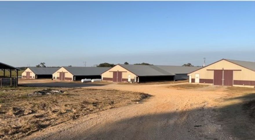 Updated and productive Tyson broiler farm in Northwest Arkansas ready to sell! Updated to Tyson specs in 2023 this farm raises broilers to 8 pounds at 60 days and grosses about $250,000 annually. Pay the bank about 15% cash down with good credit and it's yours! Trailer home has new AC 2023 and is ready to move into. There is some nice land to the the side of the northern most barn for gardening or a cow or two. Houses were built 2004 with drop ceilings. Please schedule a showing while birds are out of the barns for bio security concerns. Thank you!