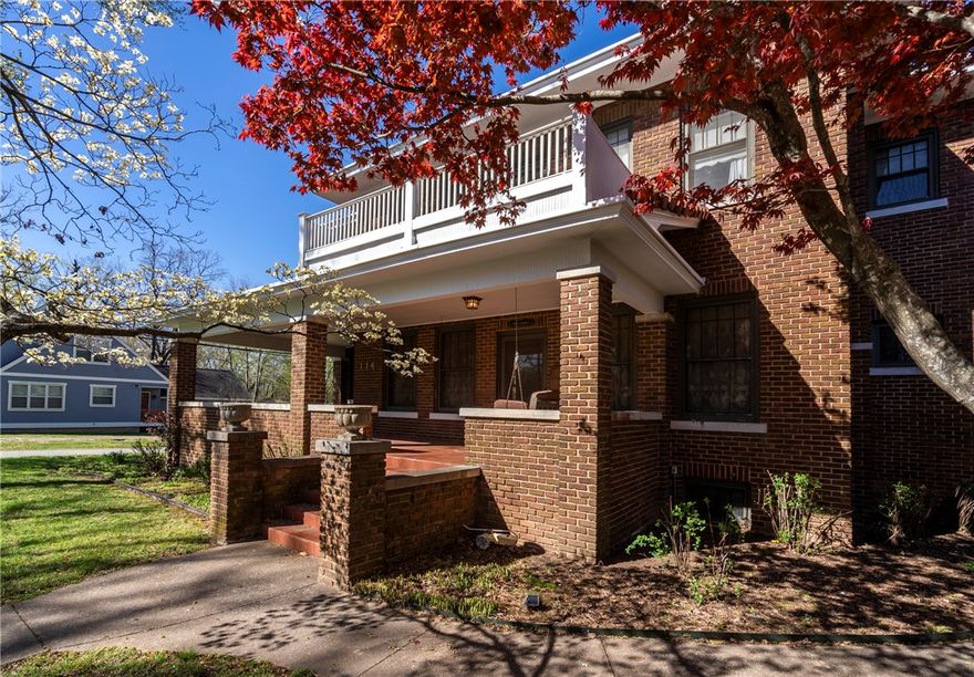 This historic Prairie Craftsman gem is now ready to open a new chapter in its illustrious history. Highlights of this architectural masterpiece include parquet floors throughout the first floor, tall sash windows, and solid oak beams that enhance the spacious rooms' beauty. In the 1980s, built-in cabinets were added, inspired by the timeless style of Frank Lloyd Wright, which is evident in Prairie-style homes. The home offers four bedrooms upstairs, with walk-in closets leading to the charming solarium/sunroom. Every building features concrete tile roofs over a vapor barrier, ensuring durability. The full 1,693 sq ft basement, includes a laundry room, provides an excellent opportunity for creating a wonderful family area. There is a separate one bedroom apartment, a 4 car garage with RV slot and a carriage house just past the port coch'ere. This home is proudly listed on the National Historic Register.