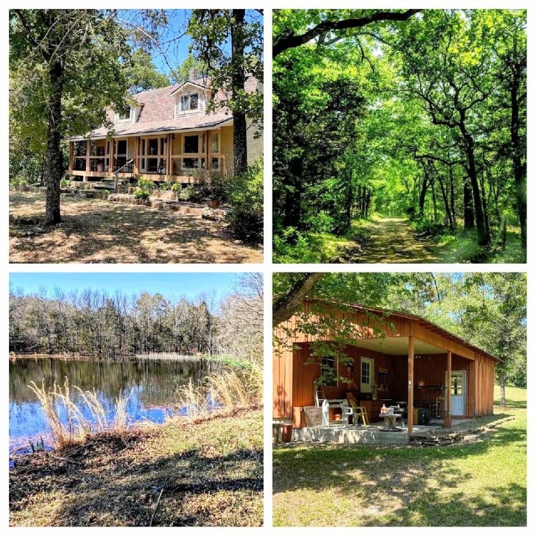 119 acres m/l of unrestricted land with a nice home and pond. This secluded property has much to offer for the outdoor enthusiast; hunting, hiking, ATV riding, horseback riding or just a peaceful getaway to relax in peace and quiet. The main house offers 2 bedrooms with an open living room and rock fireplace. The kitchen area has hardwood flooring with an island. The view from the front porch is stunning. With a firepit on the front edge of the yard overlooking the property from the bluff, it makes a great place to create memories for a lifetime. This property is known to many as the Balas tree farm. Many families have purchased real Christmas trees from this property over the years. There is a smaller home on the property and with a little TLC it could be used as a guest house or an Airbnb. This property is located 45 minutes from the Fayetteville/Rogers area and only a short drive to the Buffalo River outdoor area, as well as Branson, Missouri. New roof 2020. Property being sold as is..