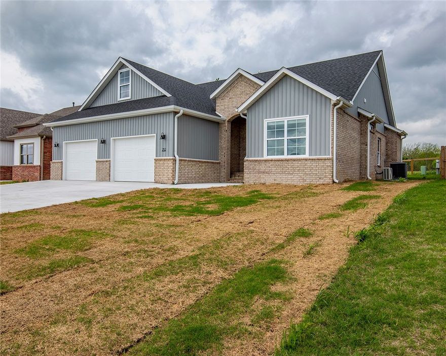 Extremely nice brand new, beautiful 3 BR, 2 BA brick home - a must see! It is on the back street in the beautiful Mountain View Estates Subdivision with all you could want inside and out! Very nicely appointed with outstanding colors and finishes. The main floor is all luxury vinyl plank flooring, split floor plan, gas log fireplace, energy star appliances, covered patio, blinds, gutters and more! The carpeted stairwell leads up to a large bonus room upstairs that could be a playroom, craft room, office or whatever you need (it also has its own HVAC unit!).