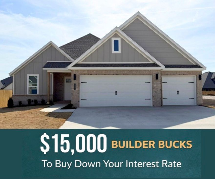 FLASH SALE: Contract in Feb and receive 15K in builder bucks and up to 4K from select lenders.Welcome to the Poplar floor plan in the welcoming community of Concord in Pea Ridge, AR— this thoughtfully designed two-story home features the perfect blend of space, comfort, and functionality.Step inside through the impressive 8-foot front door, setting the tone for the elevated details found throughout. The main living area and primary bedroom boast 10-foot ceilings.The kitchen combines modern style with practical design, featuring stainless steel appliances, a composite granite sink for durability and elegance, and a convenient countertop push-button garbage disposal for a sleek, updated touch. Located in the heart of Concord, you’ll enjoy a peaceful neighborhood setting with quick access to everything Pea Ridge has to offer.