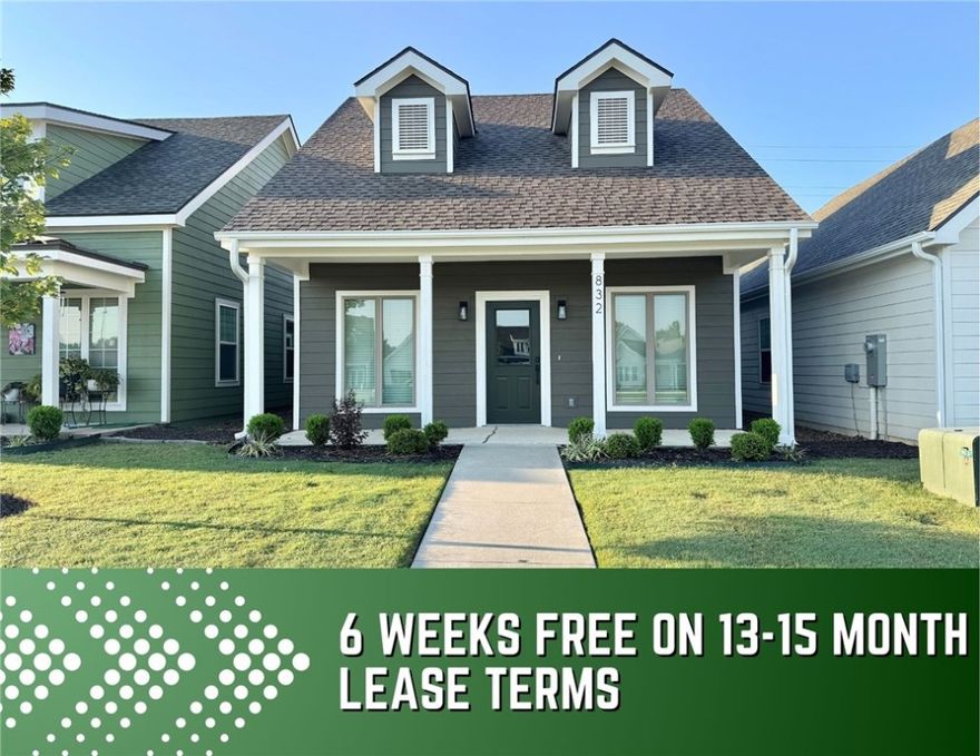 6 WEEKS FREE on 13-15 month lease terms! Unbeatable location near Crystal Bridges Museum, the Alice Walton School of Medicine, Downtown Bentonville & Walmart’s new campus. Enjoy a vibrant community with top-tier amenities, including a clubhouse, pool, pickleball court, dog park, yard maintenance & access to the countries top premier mountain biking trails. Faulkner floor plan boasts LVP flooring, crown molding, blinds, ample storage & quality throughout. The living room & dining area offer a seamless open floor plan, perfect for entertaining, with abundant natural light & smooth flow into the chef’s kitchen. Chef’s kitchen features 3cm granite countertops, Frigidaire stainless steel appliances, refrigerator, a pantry, tons of storage & abundant natural light. Spacious primary suite includes a perfect ensuite bathroom with walk-in tile shower, double sinks, & large walk-in closet. Patio perfect for entertaining! Oversized garage with ample storage.