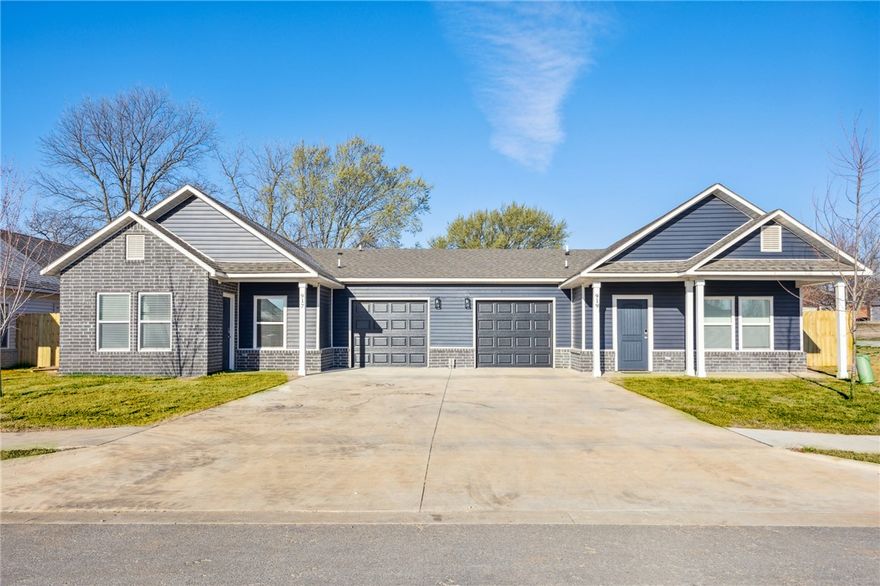 Welcome home to your luxury 3 bedroom 2 bath smart home located in the Valley Oaks duplex community in Centerton. Amenities include all wood cabinets with soft close doors, granite countertops, farm style oversized sink, beautiful wood look tile throughout home, garage and driveway parking, lighted vanity mirrors, a fenced yard, lawn care and more. This beautiful walk-able neighborhood is located within walking distance to Bentonville West High School and only a short drive to downtown Bentonville, restaurants, shopping, I-49 and much more! Monthly $60 WIFI & Technology Fee added at time of lease signing. * Pictures may not be of exact unit available.