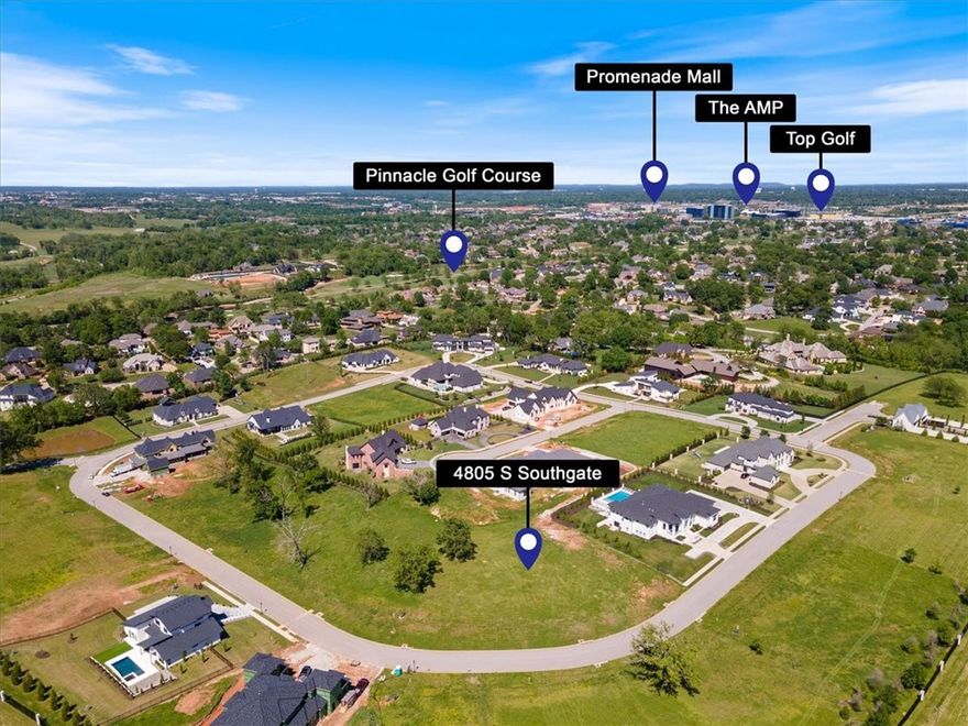 Rare opportunity to build your dream home in the prestigious, private gated community of The Estates at
Southgate. This 1-acre, corner lot is in a desirable location, near the main entrance of the neighborhood.
It is one of the few remaining vacant lots that does NOT back up to a busy street and is therefore highly
sought after within the community. Interior lots have not been available for sale since initial offering in
2020! Experience more of NWA with attractions like The Walmart Amp, Top Golf, Pinnacle Hills
Promenade, high-end retail, and great restaurants- all within 2 miles. Golf lovers will appreciate the
proximity to Pinnacle Hills Country Club and Shadow Valley Country Club. Easy access to 1-49, XNA
airport, and Downtown Bentonville makes commutes and travel effortless. A topographical survey of the
lot and 2 full sets of custom house plans to be given to the new owners.