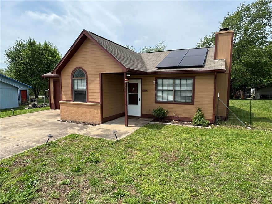 This adorable home nestled in Decatur is the perfect for the first time home buyer or a new investor looking to get their start. This home has solar panels which power the entire home. This 2 bedroom/1 bath home would be great for a single person or empty nesters. Close to walking track and just a few minutes from Northside Elementary. Wood burning fireplace in living room. Electric range, vinyl flooring, carpets in the bedroom.