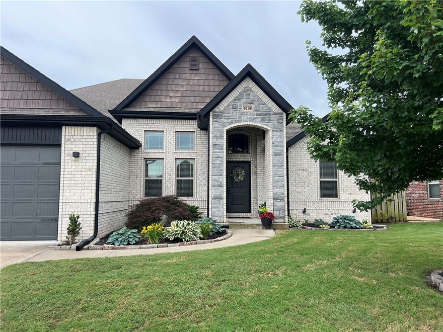 Welcome to this exceptional home in the desirable Liberty Bell Estates community in Rogers. Built in 2018, this thoughtfully designed SINGLE-LEVEL home features 4 bedrooms, 3.5 bathrooms, and 3,029 square feet of well-appointed living space. The split-bedroom layout offers both comfort and privacy, while the dedicated office provides an ideal setup for remote work, hobbies, or a quiet retreat. The open-concept living areas flow seamlessly to a covered back patio, perfect for entertaining or unwinding outdoors. A spacious 3-car garage offers plenty of room for vehicles, storage, or workshop space, and includes a Tesla charger already installed for added convenience. Most furnishings are negotiable, creating a unique opportunity for a more turnkey experience. Combining timeless style, functional design, and a prime location, this home is one you won’t want to miss.