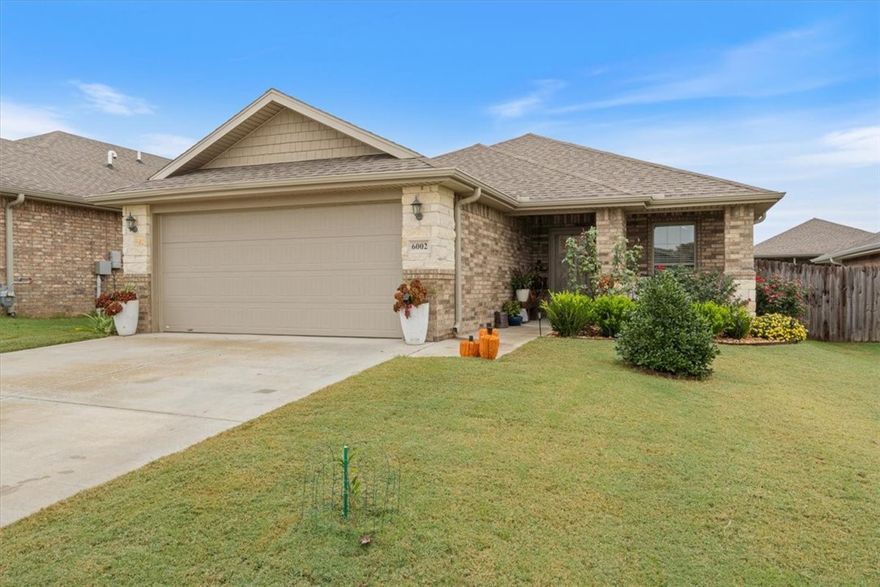 Built in 2020 by Schuber Mitchell Homes, this full-brick beauty offers the perfect blend of modern comfort and thoughtful upgrades. With 1,550 square feet of well-designed living space, this 3-bedroom, 2-bath home features a covered front patio and a fully fenced backyard for added privacy. The home’s inviting curb appeal continues inside with freshly painted interior doors and trim, creating a bright and welcoming feel throughout. Open floorplan with granite countertops and pantry in the kitchen.
Better than new, this property includes an enclosed, heated and cooled patio—ideal for year-round enjoyment—and a beautifully landscaped, nearly weed-free yard that’s easy to maintain. The spacious master suite with a large walk-in shower update and good size vanity for everyday convenience. Perfectly situated near the front of the subdivision, you’ll love being just a half block from the neighborhood dog park.