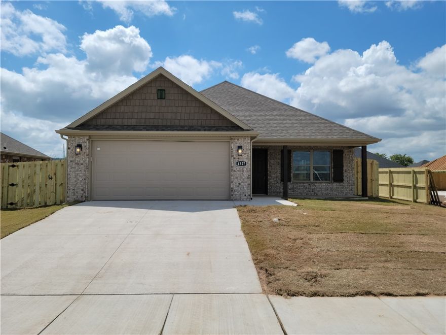 Nice home in W Fayetteville's Villages of Sloanbrooke Subdivision. Home features 3 bedrooms, 2 bathrooms, open floor plan, wood floors in living room with gas logs fireplace, granite countertops, nice fenced in yard, large master suite with double sinks and walk in closet, and all appliances.