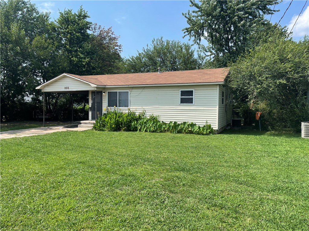 102 Raedel, Springdale. Nice 2 bedroom starter home or rental. Currently rented. Central Heat and Air. Carport with 8x12 storage room. Close to hospital, school, fire station. shopping, Business District. Fenced Backyard. Large Storage Building. Lockbox on back door.
